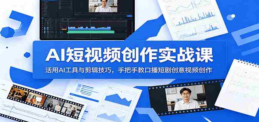 AI短视频创作实战课：活用AI工具与剪辑技巧，手把手教口播短剧创意视频创作-任任的小木屋 - 热点知汇
