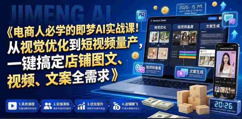 电商人必学的即梦AI实战课！从视觉优化到短视频量产，一键搞定店铺图文、视频、文案全需求-任任的小木屋 - 热点知汇