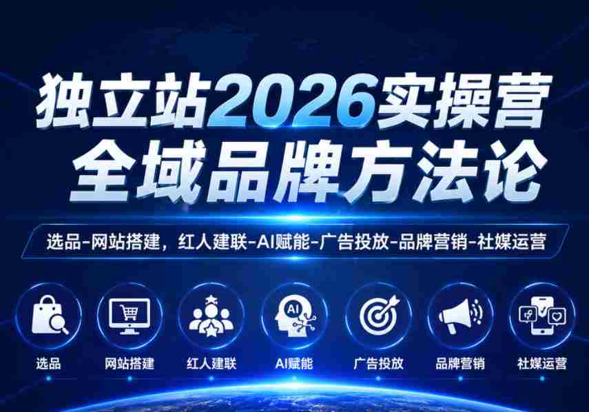 独立站2026实操营，全域品牌方法论，选品-网站搭建，红人建联-AI赋能-广告投放-品牌营销-社煤运营-任任的小木屋 - 热点知汇