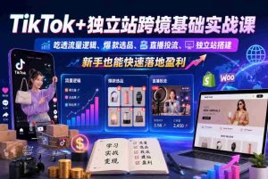 TikTok+独立站跨境基础实战课，吃透流量逻辑、爆款选品、直播投流与独立站搭建，新手也能快速落地盈利-任任的小木屋 - 热点知汇