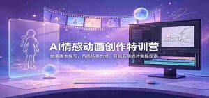 AI情感动画创作特训营：故事脚本撰写，角色场景生成，剪辑后期成片实操指南-任任的小木屋 - 热点知汇
