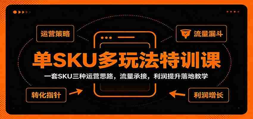 单SKU多玩法特训课：一套SKU三种运营思路，流量承接，利润提升落地教学-任任的小木屋 - 热点知汇