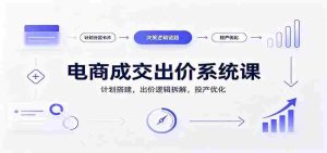 电商成交出价系统课：计划搭建，出价逻辑拆解，投产优化-任任的小木屋 - 热点知汇
