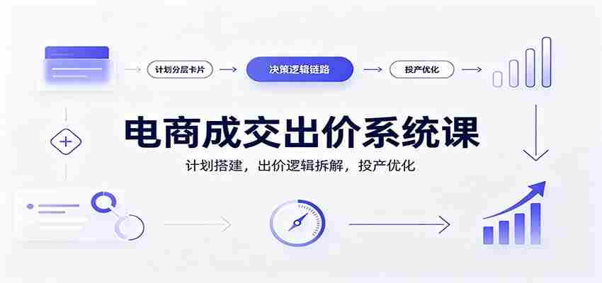 电商成交出价系统课:计划搭建,出价逻辑拆解,投产优化-任任的小木屋 - 热点知汇