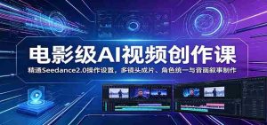 电影级AI视频创作课：精通Seedance2.0操作设置，多镜头成片、角色统一与音画叙事制作-任任的小木屋 - 热点知汇