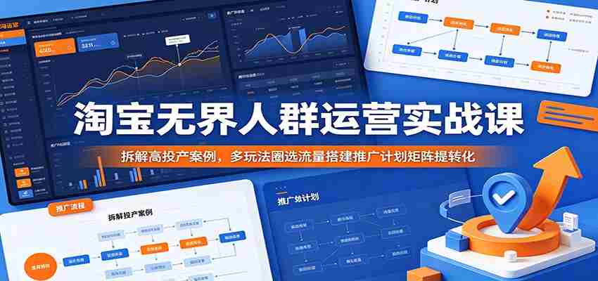 淘宝无界人群运营实战课：拆解高投产案例，多玩法圈选流量搭建推广计划矩阵提转化-任任的小木屋 - 热点知汇
