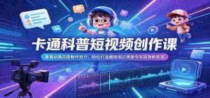卡通科普短视频创作课:掌握动画风格制作技巧,轻松打造趣味知识类账号实现涨粉变现-任任的小木屋 - 热点知汇