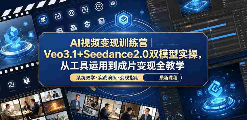 AI视频变现训练营｜Veo3.1+Seedance2.0双模型实操，从工具运用到成片变现全教学-任任的小木屋 - 热点知汇