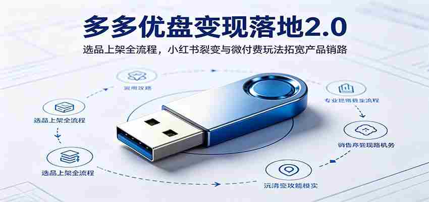 多多优盘变现落地2.0：选品上架全流程，小红书裂变与微付费玩法拓宽产品销路-任任的小木屋 - 热点知汇