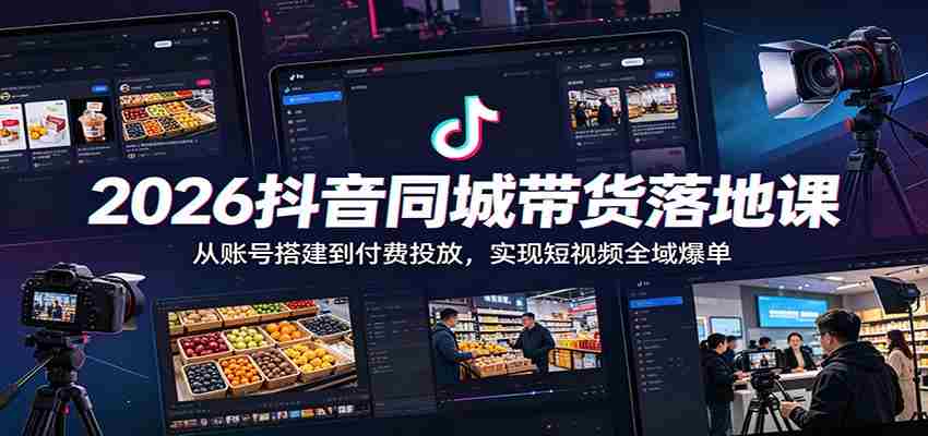 2026抖音同城带货落地课：从账号搭建到付费投放，实现短视频全域爆单-任任的小木屋 - 热点知汇