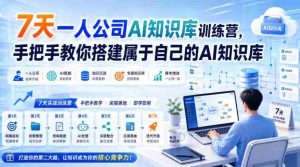 7天一人公司AI知识库训练营，手把手教你搭建属于自己的AI知识库-任任的小木屋 - 热点知汇