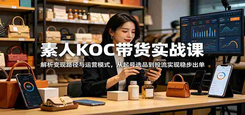 素人KOC带货实战课：解析变现路径与运营模式，从起号选品到投流实现稳步出单-任任的小木屋 - 热点知汇