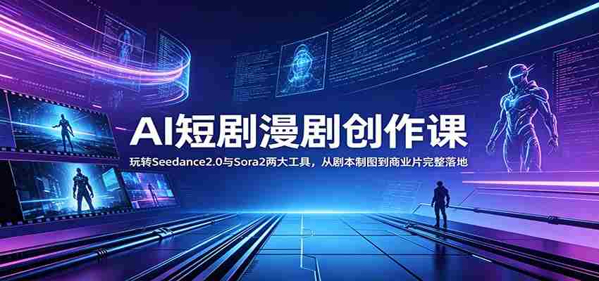 AI短剧漫剧创作课：玩转Seedance2.0与 Sora2两大工具，从剧本制图到商业片完整落地-任任的小木屋 - 热点知汇