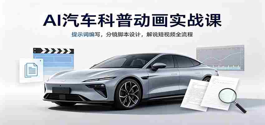AI汽车科普动画实战课：提示词编写，分镜脚本设计，解说短视频全流程-任任的小木屋 - 热点知汇