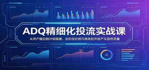 ADQ精细化投流实战课:从开户报白到计划搭建,出价压价技巧高效拉升投产与自然流量-任任的小木屋 - 热点知汇