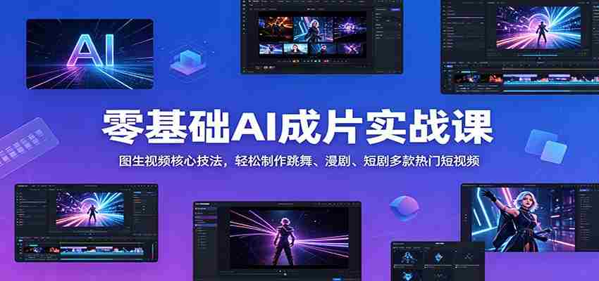 零基础AI成片实战课：图生视频核心技法，轻松制作跳舞、漫剧、短剧多款热门短视频-任任的小木屋 - 热点知汇