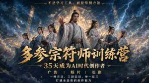 多参宗符师训练营,35天成为AI时代创作者,广告|短片|长剧,一种方法,三段实训,举一反三,打通全品类的创作能力-任任的小木屋 - 热点知汇