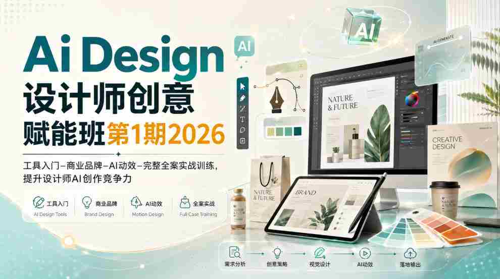 Ai Design设计师创意赋能班第1期2026｜工具入门‑商业品牌‑AI动效‑完整全案实战训练，提升设计师AI创作竞争力-任任的小木屋 - 热点知汇