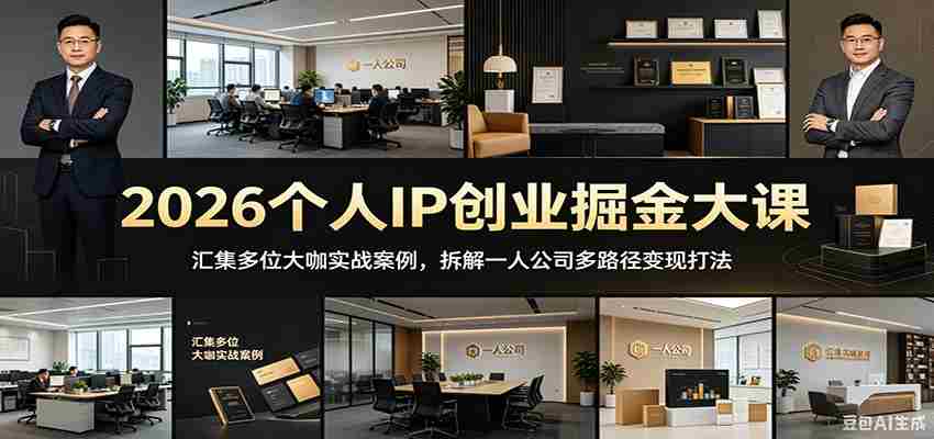 2026个人IP创业掘金大课：汇集多位大咖实战案例，拆解一人公司多路径变现打法-任任的小木屋 - 热点知汇