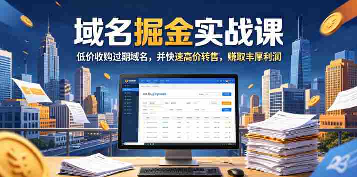 域名交易掘金实战课,低价收购过期域名,并快速高价转售,賺取丰厚利润【原创双语字幕】-任任的小木屋 - 热点知汇