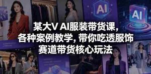 某大V AI服装带货课，各种案例教学，带你吃透服饰赛道带货核心玩法-任任的小木屋 - 热点知汇