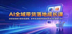 AI全域带货落地成长课:深挖短视频文案变现逻辑,参考实战案例搭建矩阵高效起量破GMV-任任的小木屋 - 热点知汇