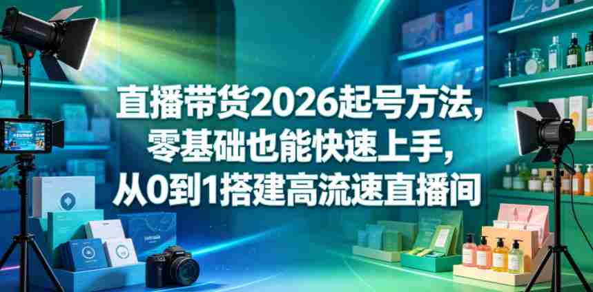 直播带货2026起号方法，零基础也能快速上手，从0到1搭建高流速直播间-任任的小木屋 - 热点知汇