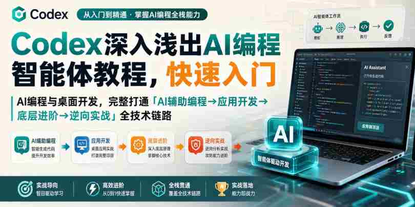 Codex深入浅出AI编程智能体教程，快速入门AI编程与桌面开发，打通「AI辅助编程→应用开发→底层进阶→逆向实战」全技术链路-任任的小木屋 - 热点知汇