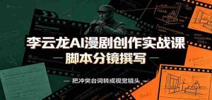 李云龙AI漫剧创作实战课:角色人设还原,脚本分镜撰写,AI漫剧成片完整制作教学-任任的小木屋 - 热点知汇