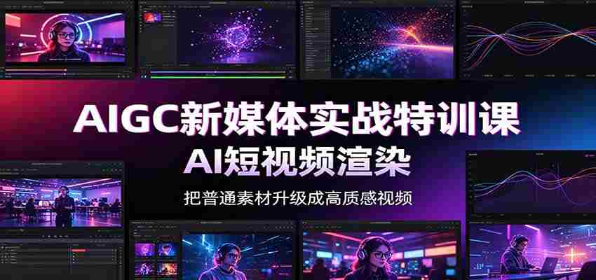 AIGC新媒体实战特训课：工具入门实操，AI短视频渲染，数字人商业视频制作-任任的小木屋 - 热点知汇