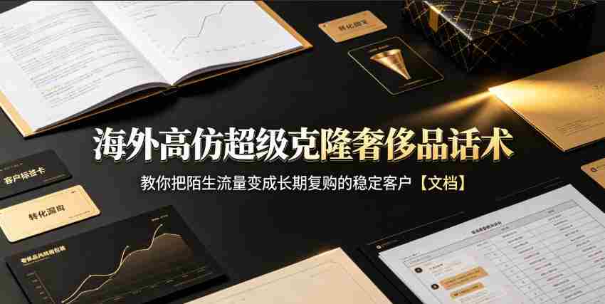 海外高仿超级克隆奢侈品话术，教你把陌生流量变成长期复购的稳定客户【文档】-任任的小木屋 - 热点知汇