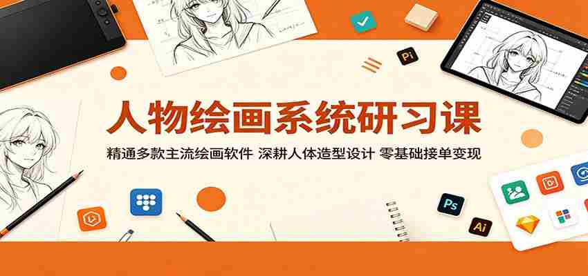 人物绘画系统研习课：精通多款主流绘画软件，深耕人体造型设计，零基础接单变现-任任的小木屋 - 热点知汇
