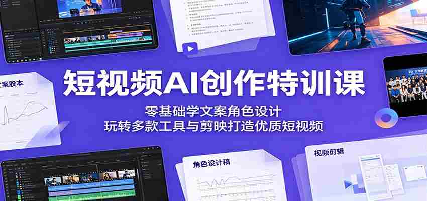 短视频AI创作特训课：零基础学文案角色设计，玩转多款工具与剪映打造优质短视频-任任的小木屋 - 热点知汇