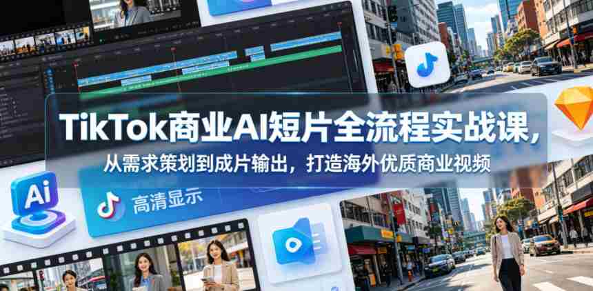 TikTok商业AI短片全流程实战课，从需求策划到成片输出，打造海外优质商业视频-任任的小木屋 - 热点知汇