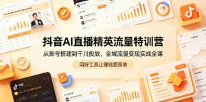 抖音AI直播精英流量特训营，从账号搭建到千川投放，全域流量变现实战全课，用好工具让賺钱更简单-任任的小木屋 - 热点知汇