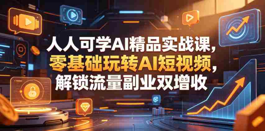 人人可学AI精品实战课,零基础玩转AI短视频,解锁流量副业双增收-任任的小木屋 - 热点知汇
