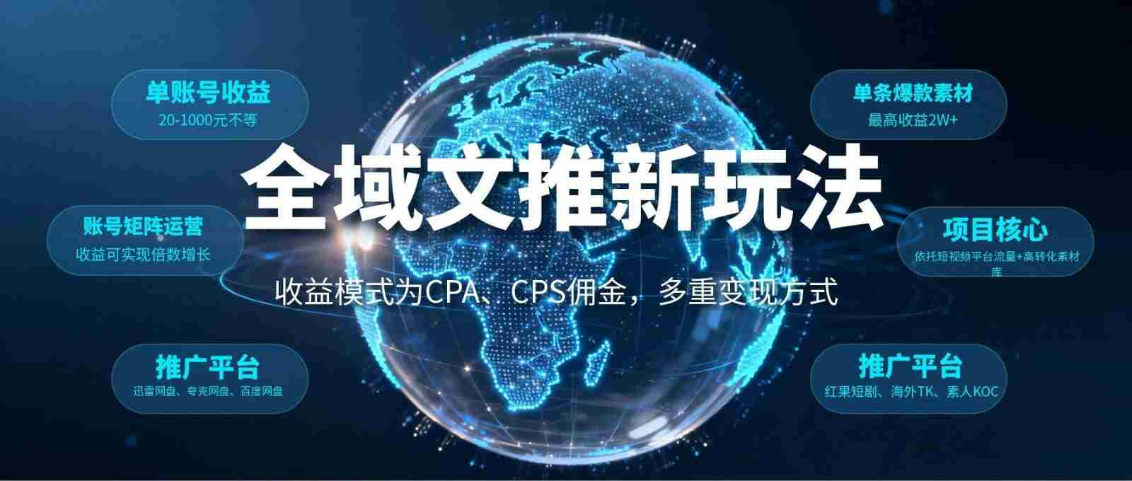 全域文推新玩法:收益模式为CPA、CPS佣金,多重变现方式-任任的小木屋 - 热点知汇