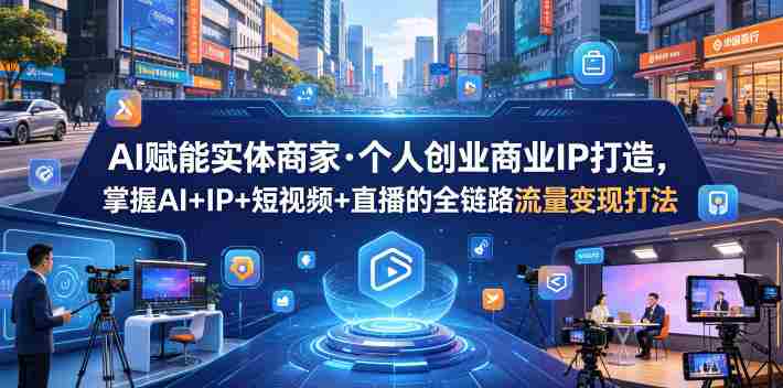 AI赋能实体商家·个人创业商业IP打造,掌握AI+IP+短视频+直播的全链路流量变现打法-任任的小木屋 - 热点知汇