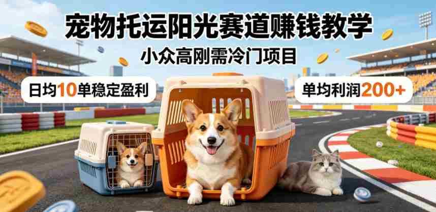 宠物托运阳光赛道賺钱教学，小众高刚需冷门项目，日均10单稳定盈利，单均利润200+-任任的小木屋 - 热点知汇