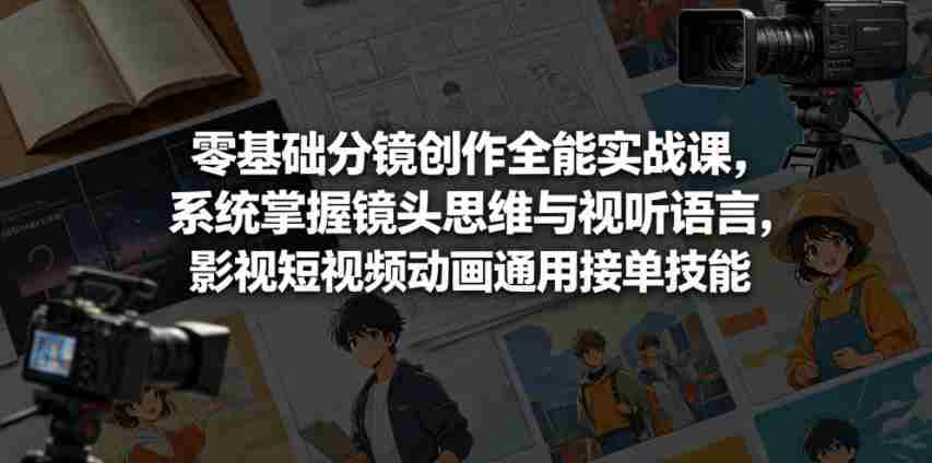 零基础分镜创作全能实战课，系统掌握镜头思维与视听语言，影视短视频动画通用接单技能-任任的小木屋 - 热点知汇