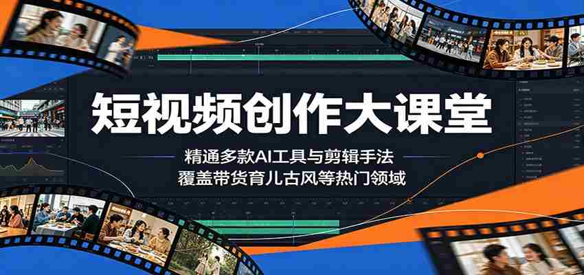 短视频创作大课堂：精通多款AI工具与剪辑手法，覆盖带货、育儿、古风等热门领域-任任的小木屋 - 热点知汇
