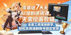 零基础7天AI漫剧速成课，无需绘画剪辑，全套工具落地教学，轻松实现漫剧账号稳定变现-任任的小木屋 - 热点知汇