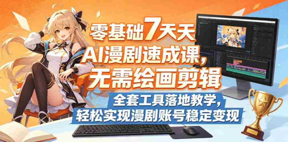 零基础7天AI漫剧速成课，无需绘画剪辑，全套工具落地教学，轻松实现漫剧账号稳定变现-任任的小木屋 - 热点知汇