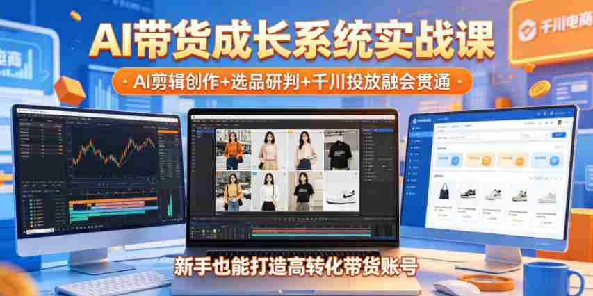 AI带货成长系统实战课，AI剪辑创作+选品研判+千川投放融会贯通，新手也能打造高转化带货账号（更新2026年）-任任的小木屋 - 热点知汇