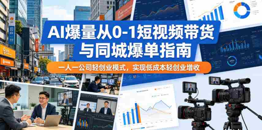 AI爆量从0-1短视频带货与同城爆单指南，一人一公司轻创业模式，实现低成本轻创业增收-任任的小木屋 - 热点知汇