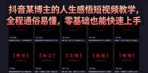 抖音某博主的灰太狼人生感悟短视频教学，全程通俗易懂，零基础也能快速上手-任任的小木屋 - 热点知汇