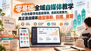 零基础全域自媒体教学,小白也能学完直接落地,告别无效努力,真正靠自媒体稳定涨粉、引流、变现-任任的小木屋 - 热点知汇