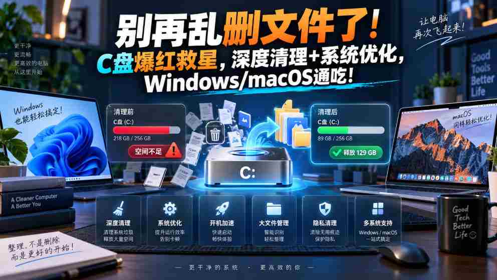 别再乱删文件了!C盘爆红救星,深度清理+系统优化,Windows/macOS通吃!-任任的小木屋 - 热点知汇