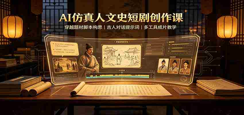 AI仿真人文史短剧创作课:穿越题材脚本构思,古人对话提示词,多工具成片教学-任任的小木屋 - 热点知汇
