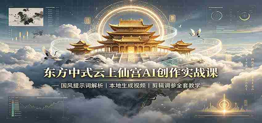 东方中式云上仙宫AI创作实战课：国风提示词解析，本地生成视频，剪辑调参全套教学-任任的小木屋 - 热点知汇